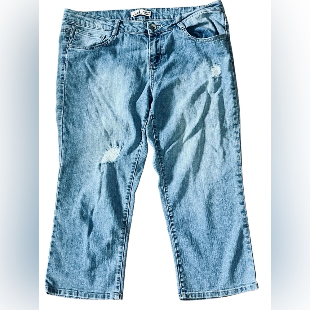 LEI Ashley Trouble Distressed Ankle Length Jeans Juniors Size 15